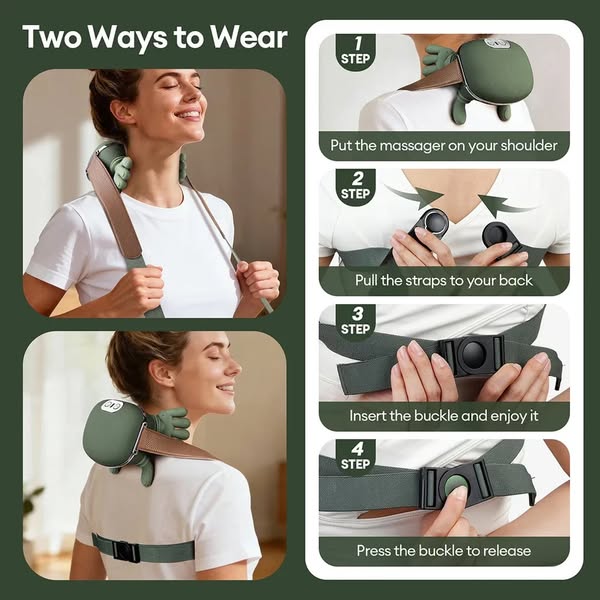 Portable Neck & Shoulder Massager with Heat Therapy - FOXES GROUP