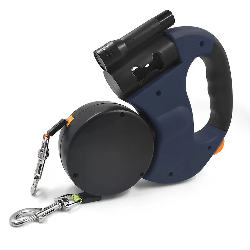 Reflective Tangle-Free Retractable Double Dog Leash™